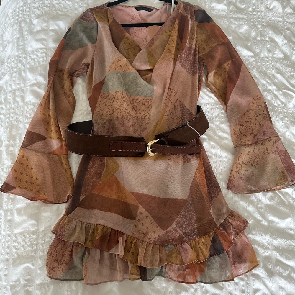 Zara Multicolor Patchwork Mini Dress